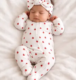 509 Broadway Ladybug Organic Pointelle 2-Way Zip Footie