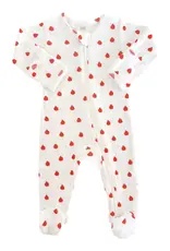 509 Broadway Ladybug Organic Pointelle 2-Way Zip Footie