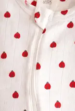 509 Broadway Ladybug Organic Pointelle 2-Way Zip Footie