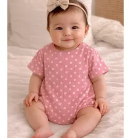 509 Broadway Pink Flower / Organic Pointelle T-Shirt Bubble