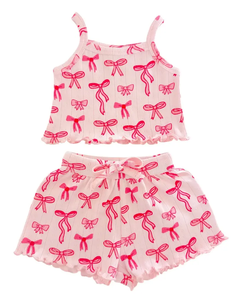 509 Broadway Bows Organic Pointelle Summer Set