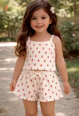 509 Broadway White Strawberry Organic Pointelle Summer Set