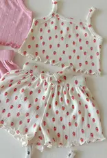 509 Broadway White Strawberry Organic Pointelle Summer Set