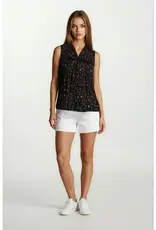 509 Broadway Yoryu Chiffon Neck Bow Sleeveless Pintuck Detail