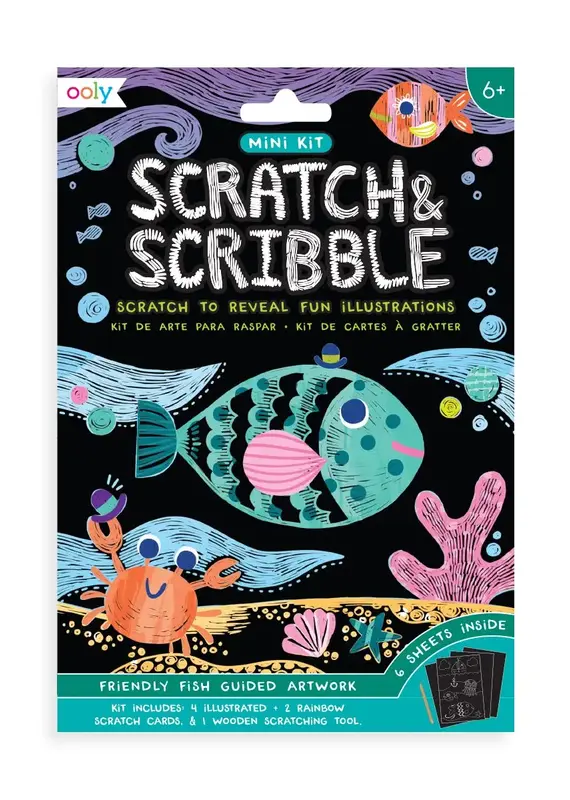 509 Broadway Scratch & Scribble: Mini Kit - Friendly Fish