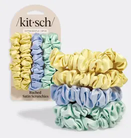 509 Broadway Ruched Satin Scrunchies