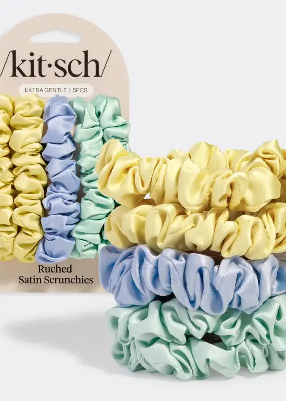509 Broadway Ruched Satin Scrunchies