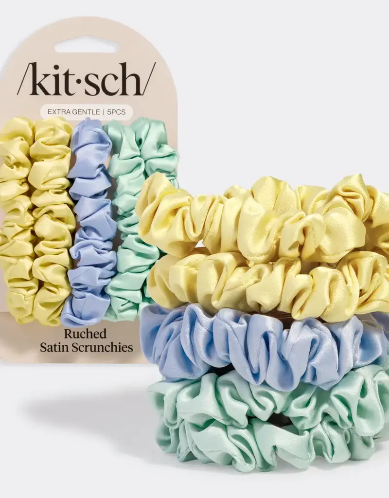 509 Broadway Ruched Satin Scrunchies