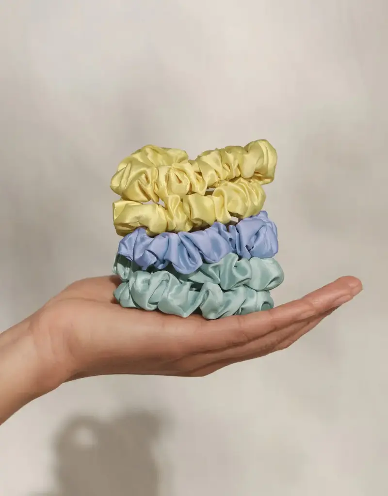 509 Broadway Ruched Satin Scrunchies