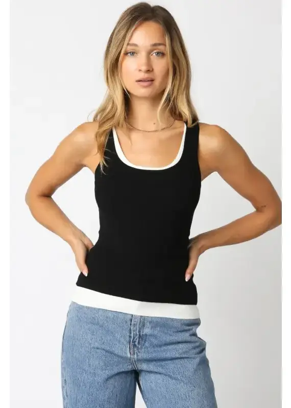 509 Broadway Jordyn Layer Scoop Neck Tank