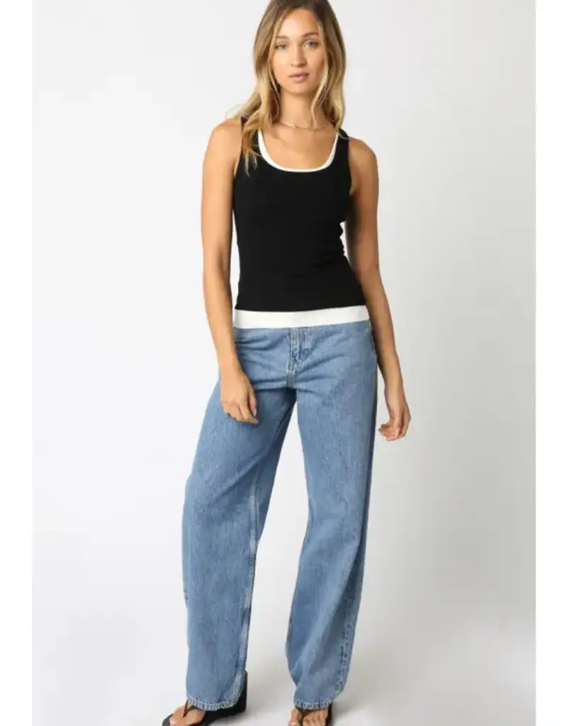 509 Broadway Jordyn Layer Scoop Neck Tank