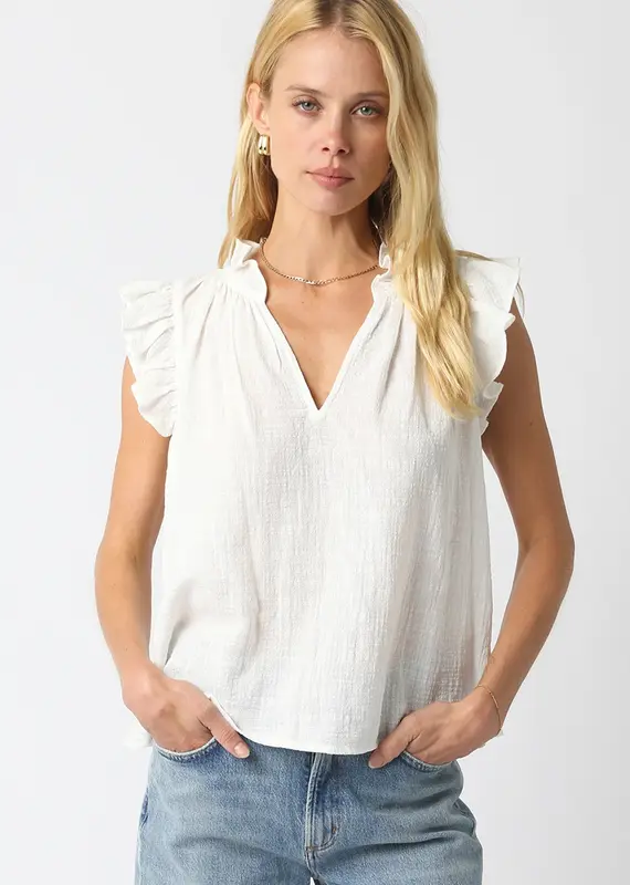 509 Broadway Emilie Ruffle Sleeve Blouse