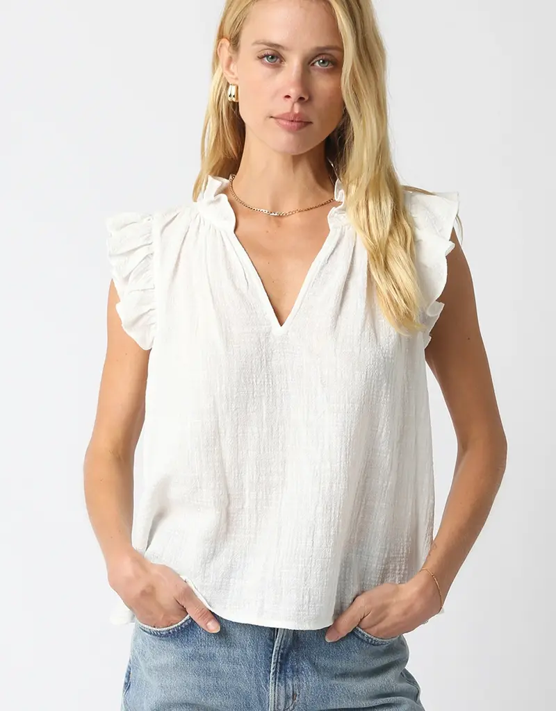 509 Broadway Emilie Ruffle Sleeve Blouse