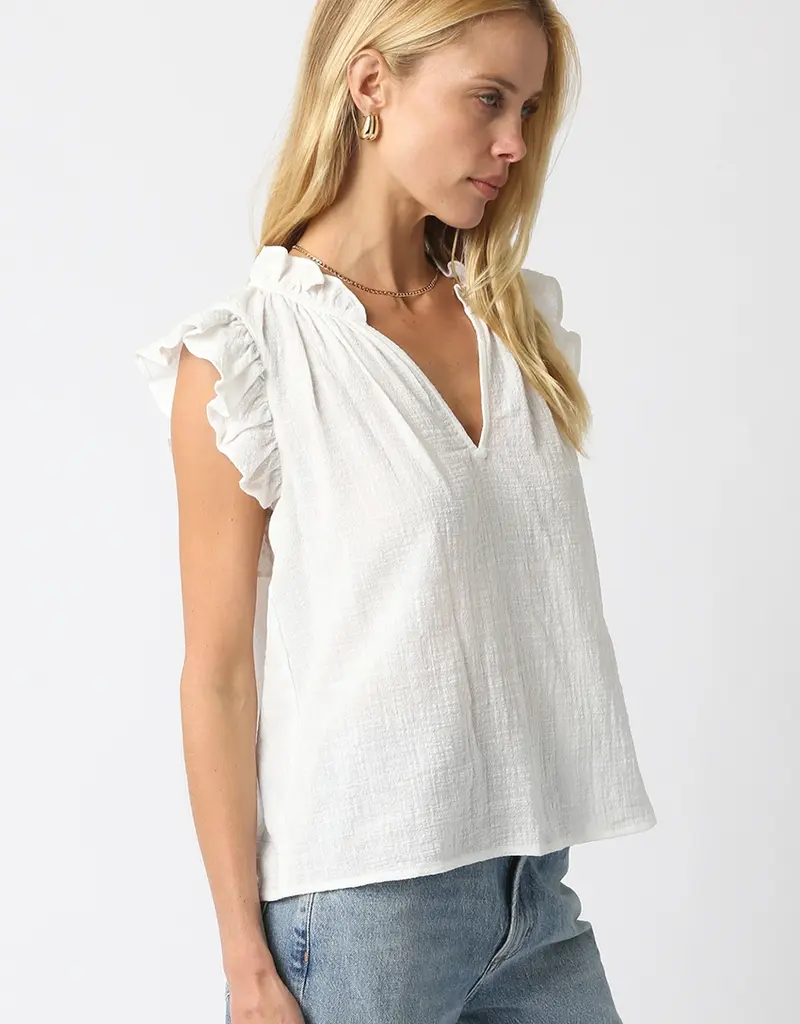 509 Broadway Emilie Ruffle Sleeve Blouse