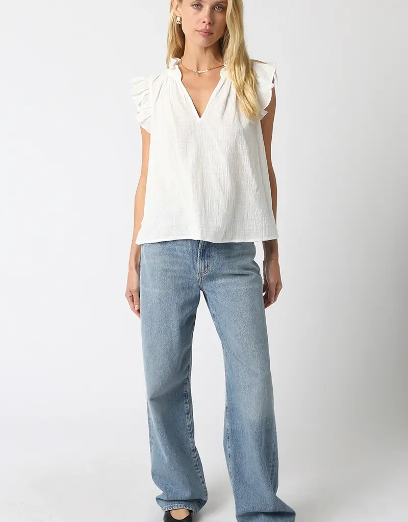 509 Broadway Emilie Ruffle Sleeve Blouse