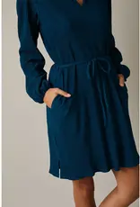 509 Broadway Notch Neck LS Waist Mini Dress