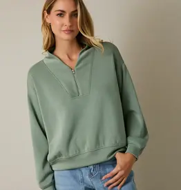 509 Broadway V-Neck LS Zip Up