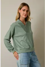 509 Broadway V-Neck LS Zip Up