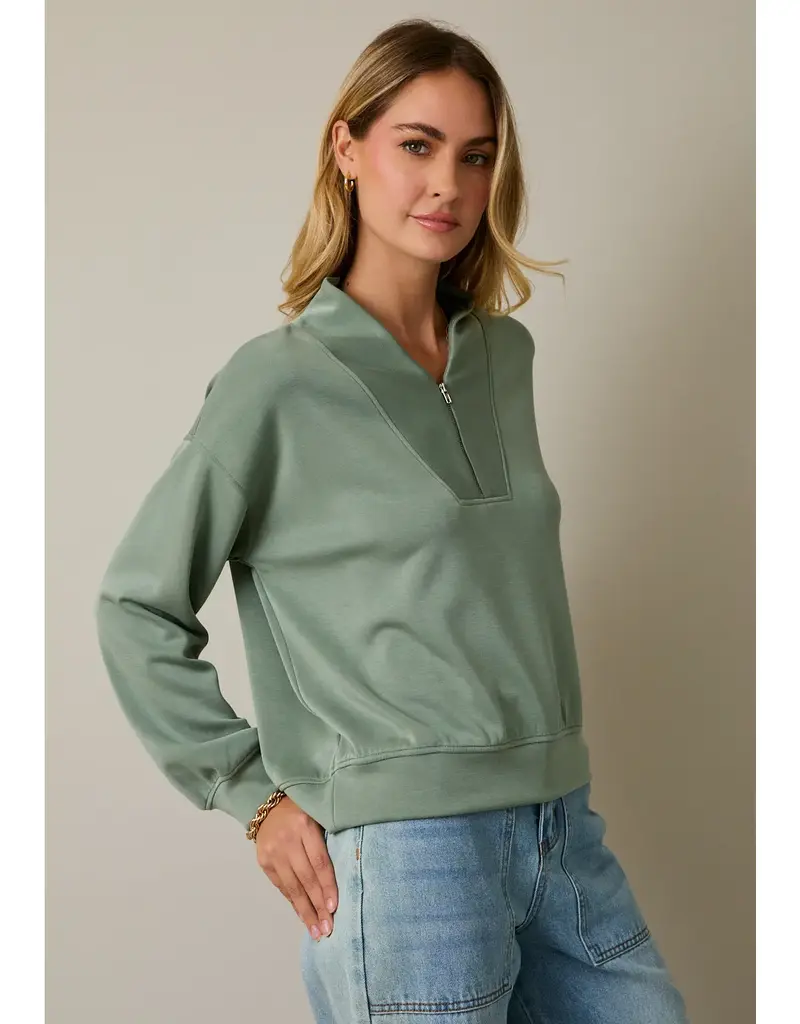 509 Broadway V-Neck LS Zip Up