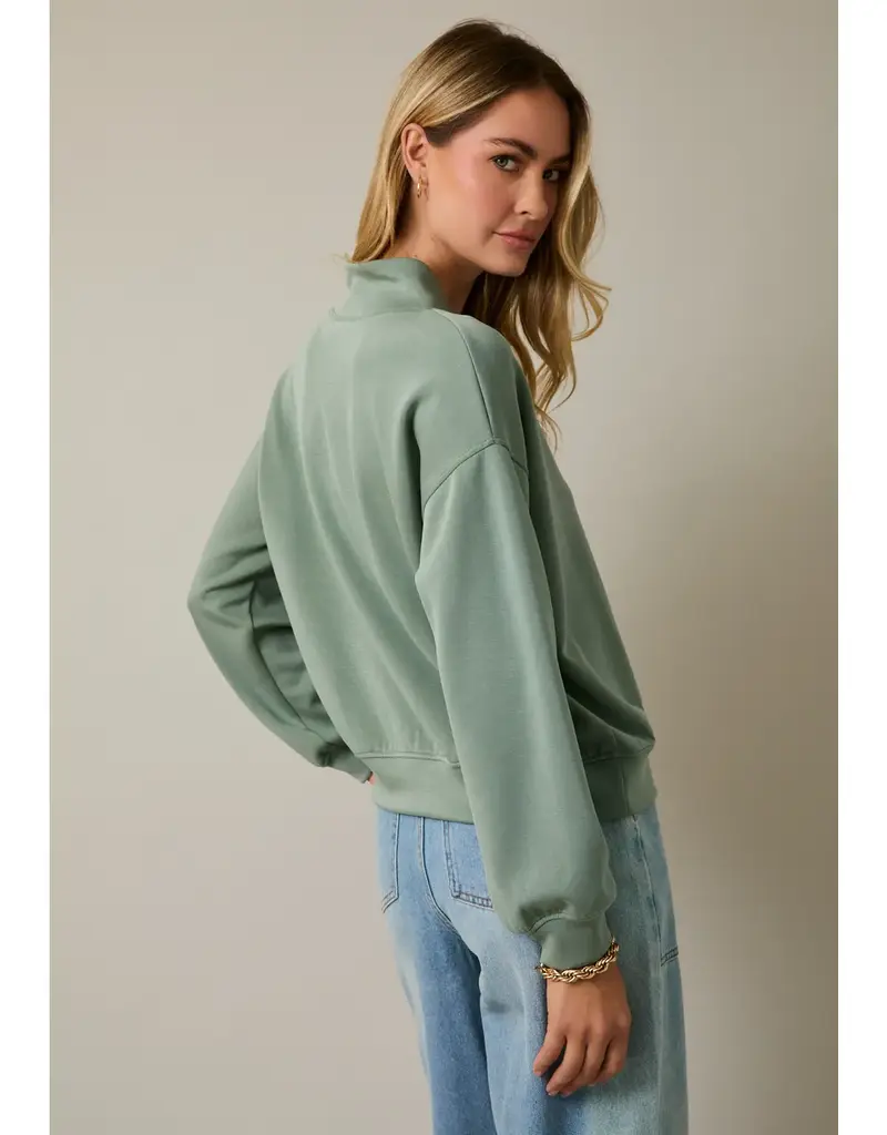 509 Broadway V-Neck LS Zip Up