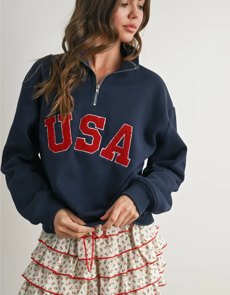 509 Broadway Quarter Zip USA Long Sleeve