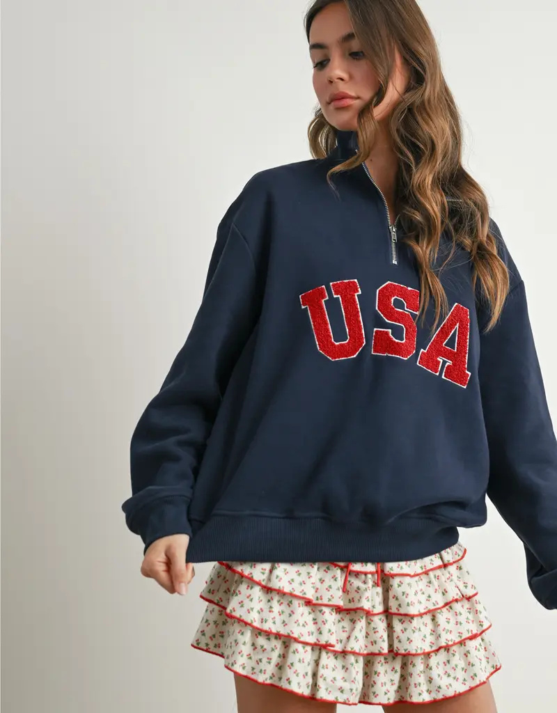 509 Broadway Quarter Zip USA Long Sleeve