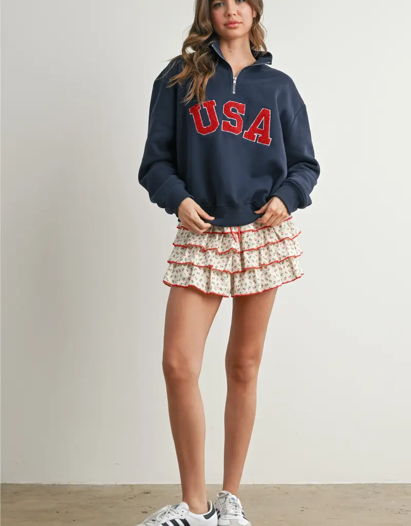 509 Broadway Quarter Zip USA Long Sleeve