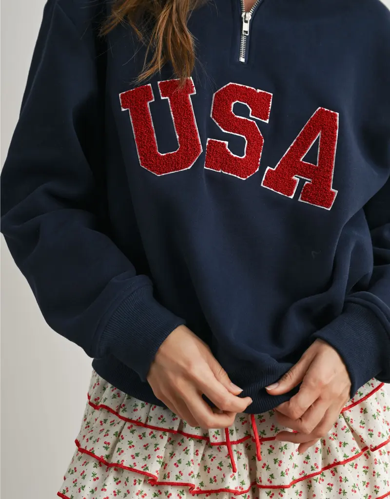 509 Broadway Quarter Zip USA Long Sleeve
