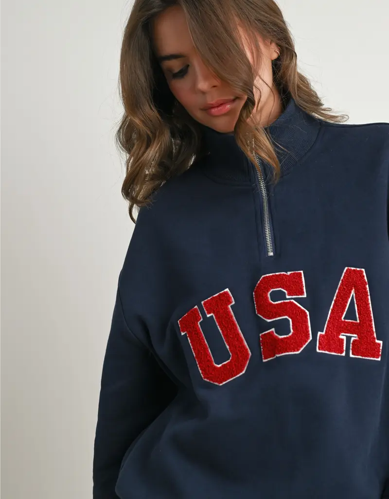 509 Broadway Quarter Zip USA Long Sleeve