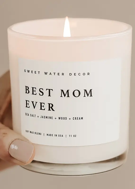 509 Broadway Best Mom Ever 11oz White Jar Candle