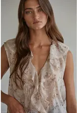 509 Broadway Floral Print Sleeveless Top