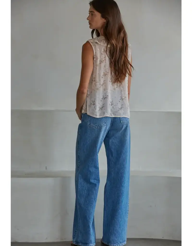 509 Broadway Floral Print Sleeveless Top