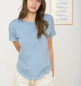 509 Broadway Round Neck Short Sleeve Knit Top