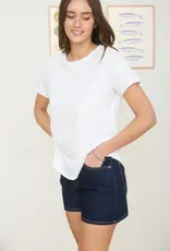 509 Broadway Round Neck Short Sleeve Knit Top