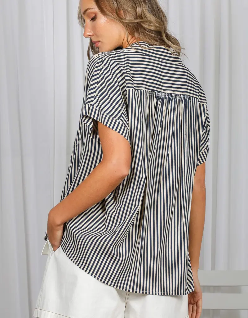 509 Broadway Collared Roll Up Sleeve Shirt