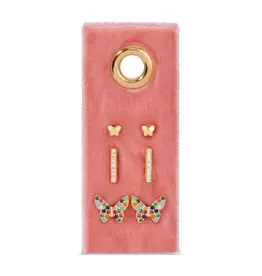 509 Broadway Butterfly Velvet Studs