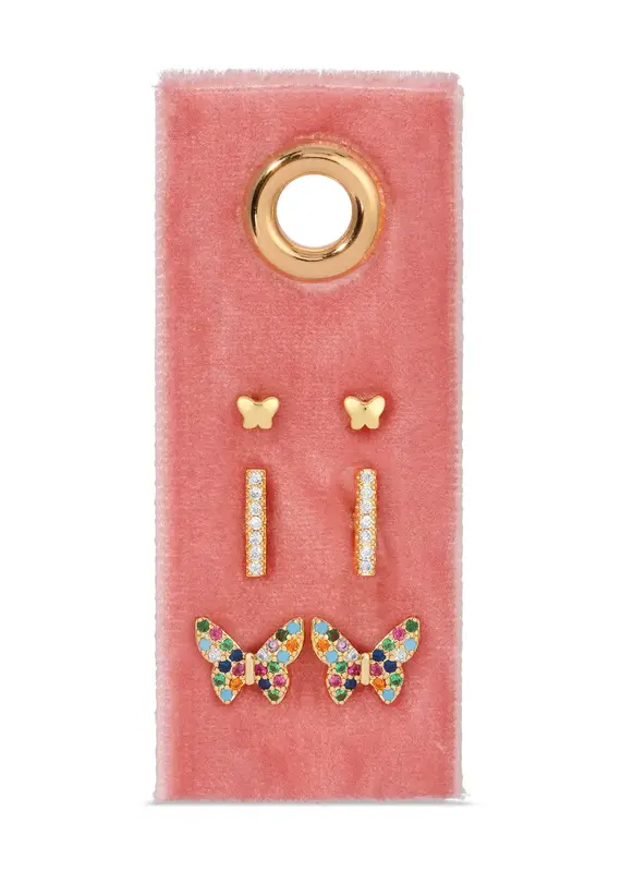 509 Broadway Butterfly Velvet Studs