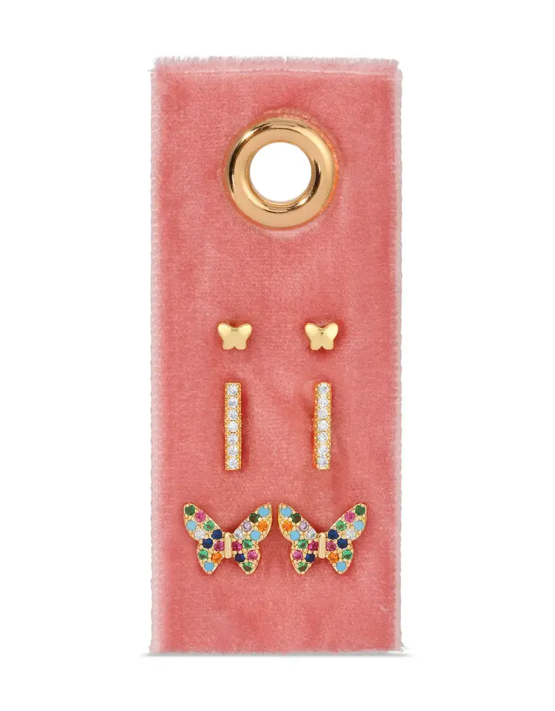 509 Broadway Butterfly Velvet Studs