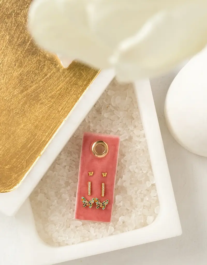 509 Broadway Butterfly Velvet Studs
