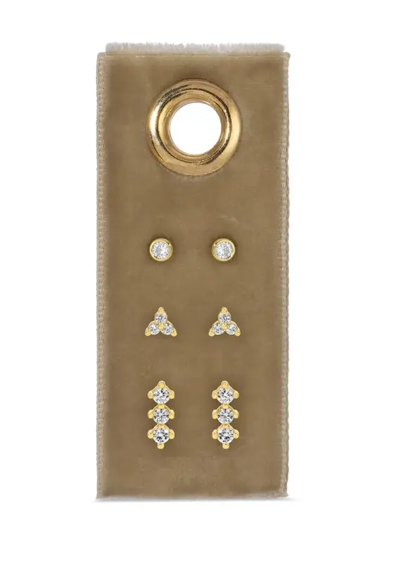 509 Broadway Curated Stud 3 Piece Earring