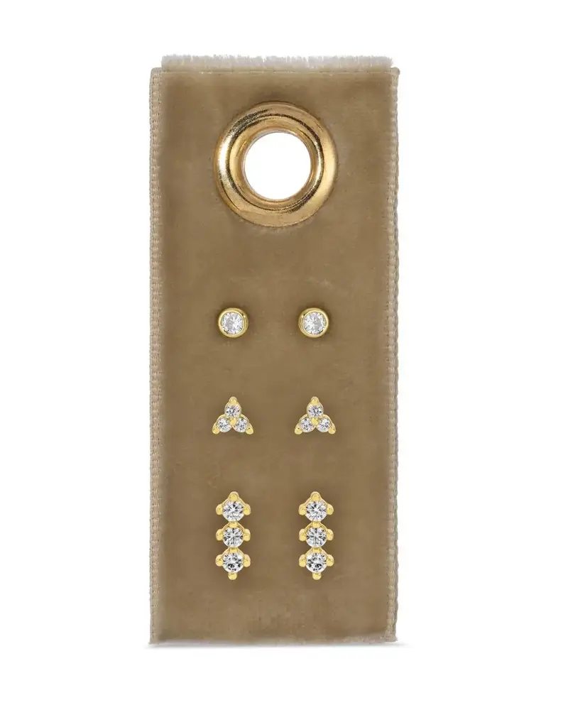 509 Broadway Curated Stud 3 Piece Earring