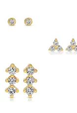 509 Broadway Curated Stud 3 Piece Earring