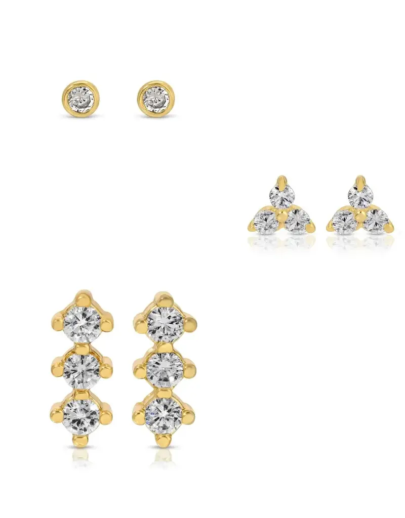 509 Broadway Curated Stud 3 Piece Earring