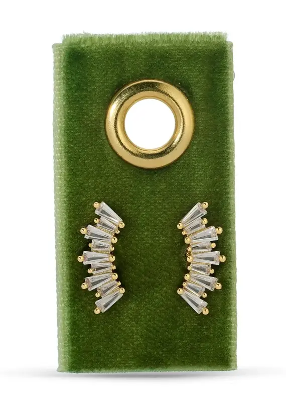 509 Broadway Curved Baguette Earring