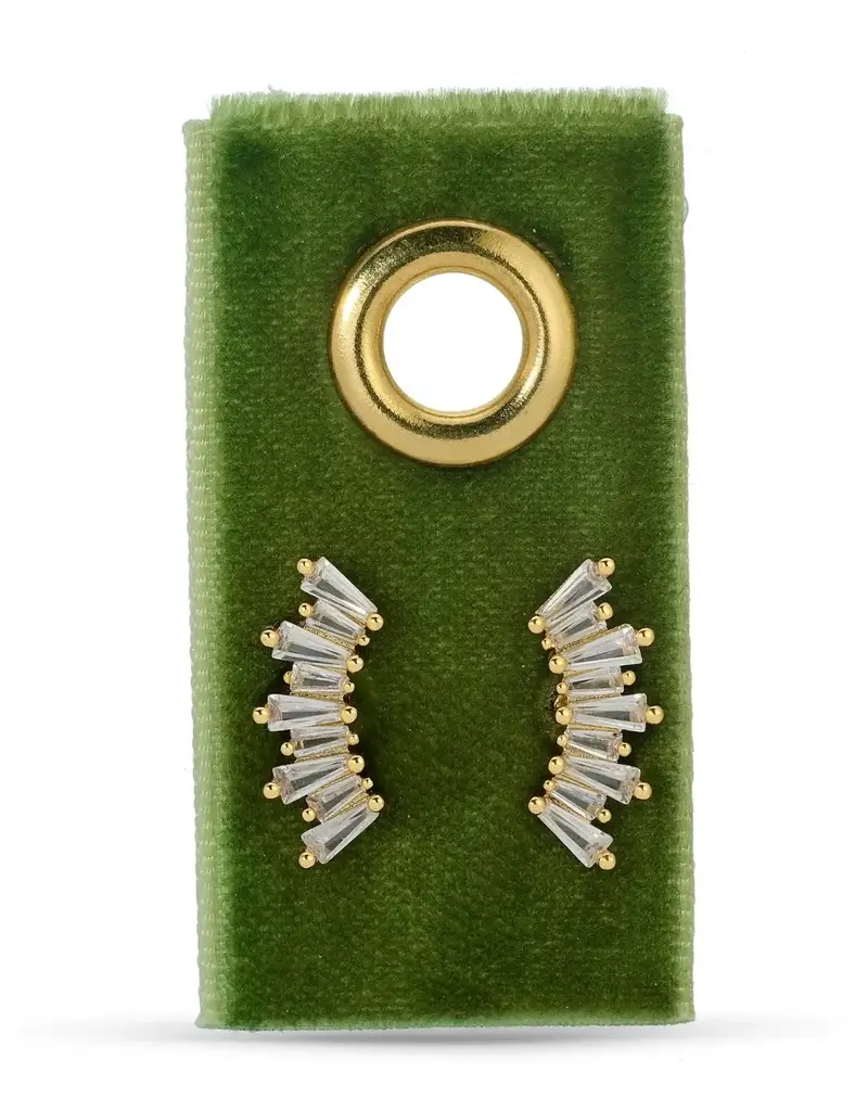 509 Broadway Curved Baguette Earring