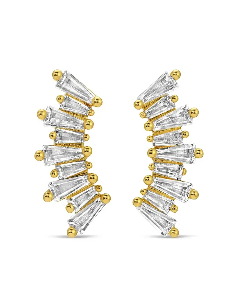 509 Broadway Curved Baguette Earring