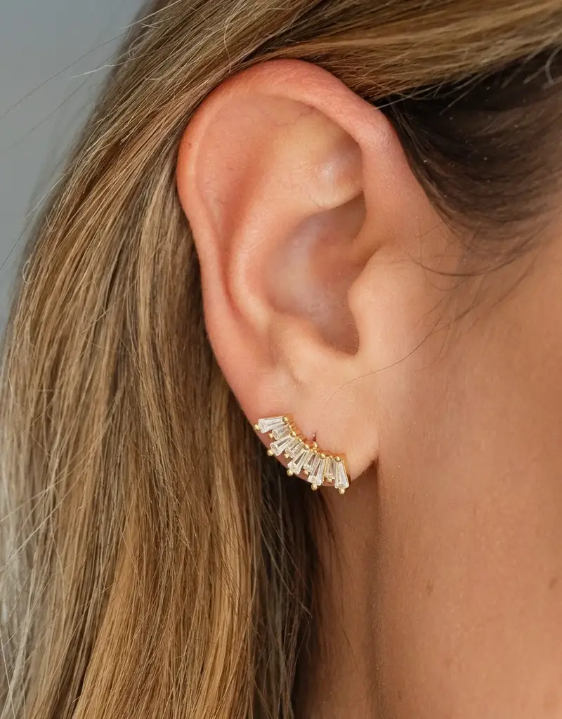 509 Broadway Curved Baguette Earring