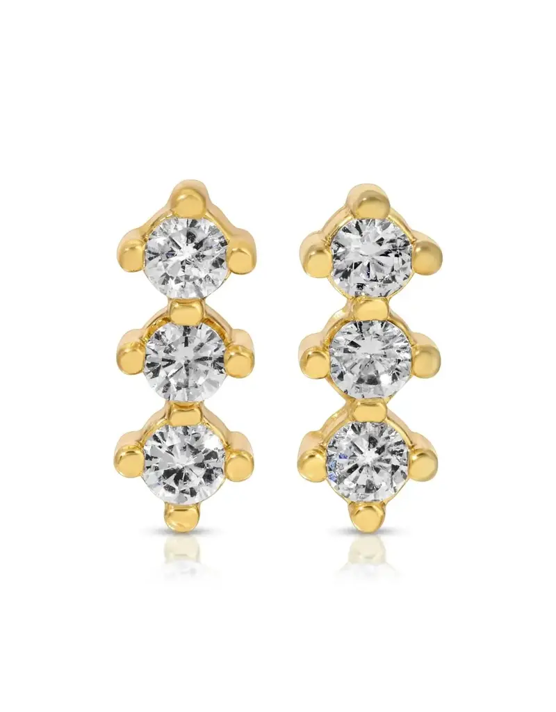 509 Broadway Triple Cz Bar Studs