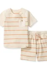 509 Broadway Basic Stripe Boy Tee & Short Set
