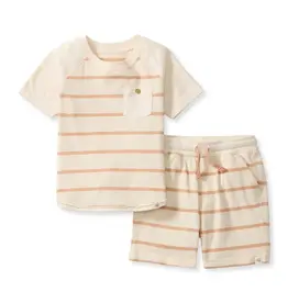 509 Broadway Basic Stripe Boy Tee & Short Set